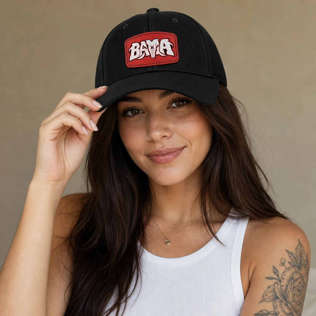 Bama Red Patch Baseball Cap, Low Profile Unstructured Game Day Dad Hat