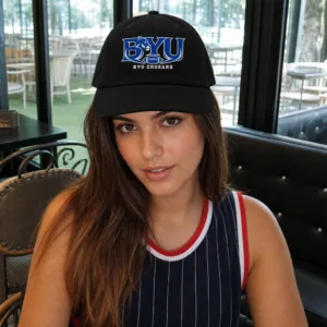 BYU Cougars Baseball Cap Black Flat Print Cougar Football Adjustable