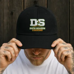 Duck Season Loading Baseball Cap - Black Adjustable Flat DTF Hunting Hat