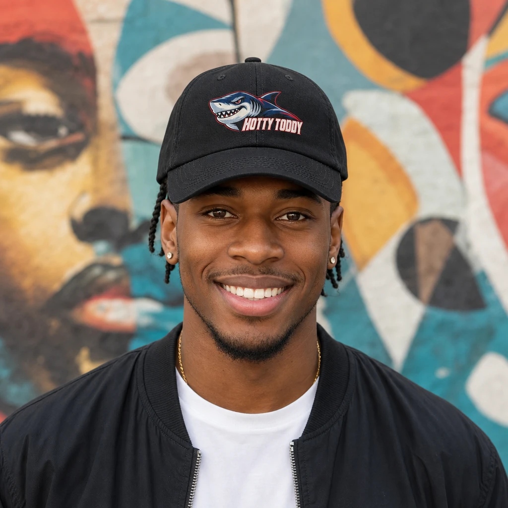 Ole Miss Hotty Toddy Cap - Black Baseball Cap, Flat DTF Print, Not Embroidered or a Patch