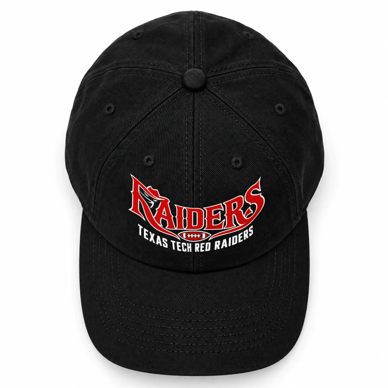 Texas Tech Red Raiders Baseball Cap Black Flat Print Western Football