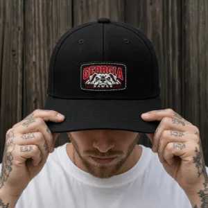 Georgia Bulldogs Low Profile Baseball Cap, Leatherette Patch Dad Hat