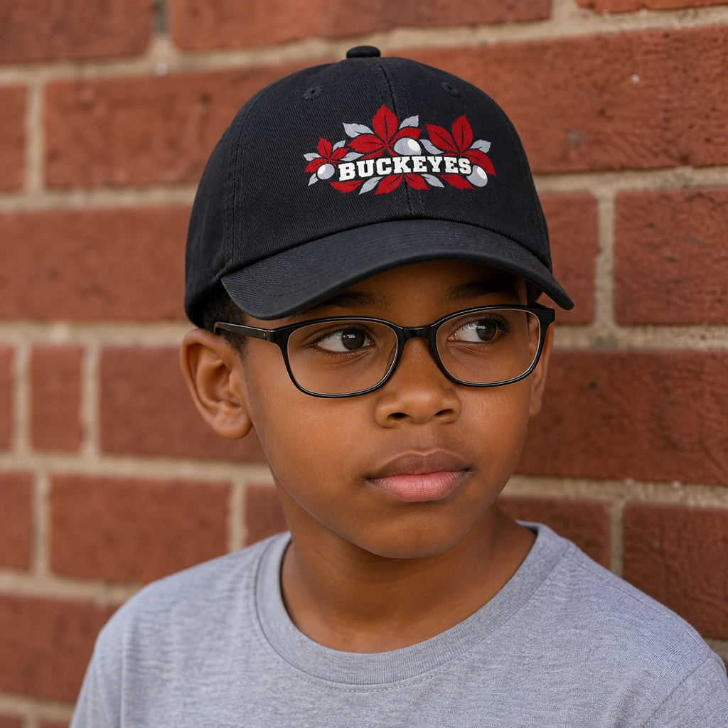 Ohio State Buckeyes Cap - Black Baseball Cap, Flat DTF Print, Not Embroidered or a Patch