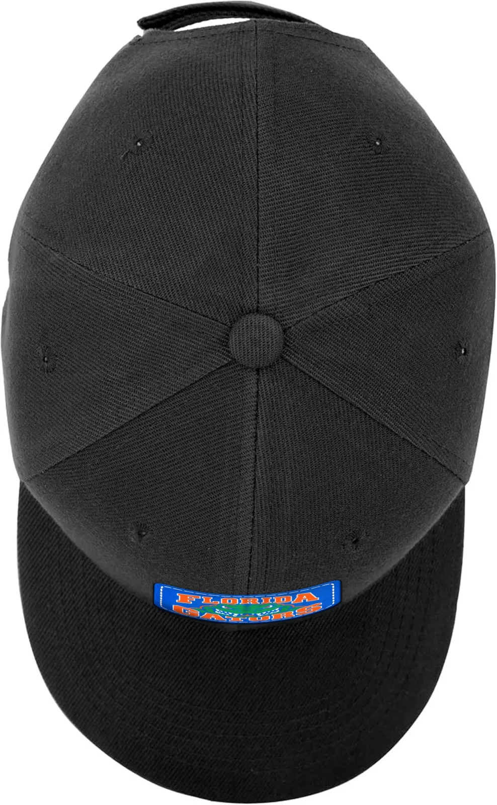 Florida Gators Cap with Blue Leatherette Printed Patch, Black Adjustable Baseball Hat