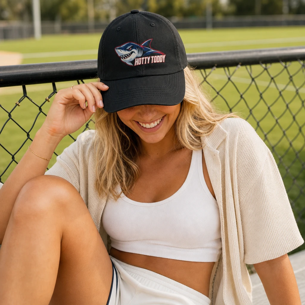 Ole Miss Hotty Toddy Cap - Black Baseball Cap, Flat DTF Print, Not Embroidered or a Patch