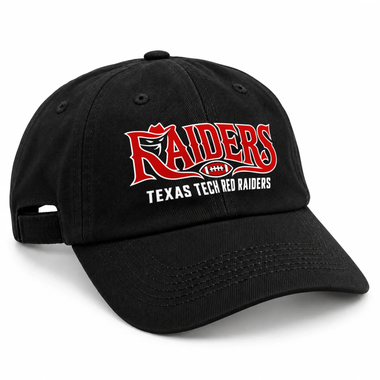 Texas Tech Red Raiders Baseball Cap Black Flat Print Western Football