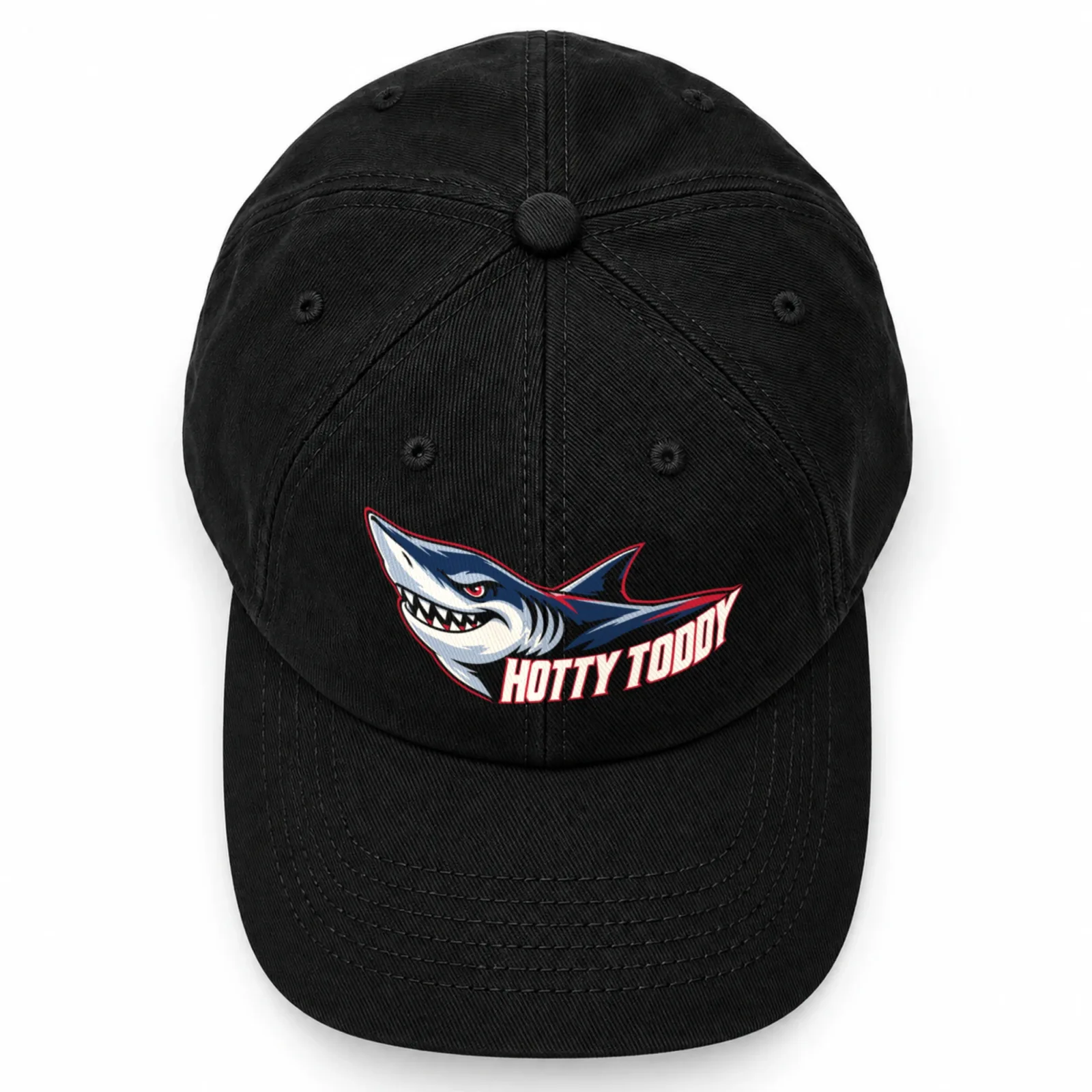 Ole Miss Hotty Toddy Cap - Black Baseball Cap, Flat DTF Print, Not Embroidered or a Patch