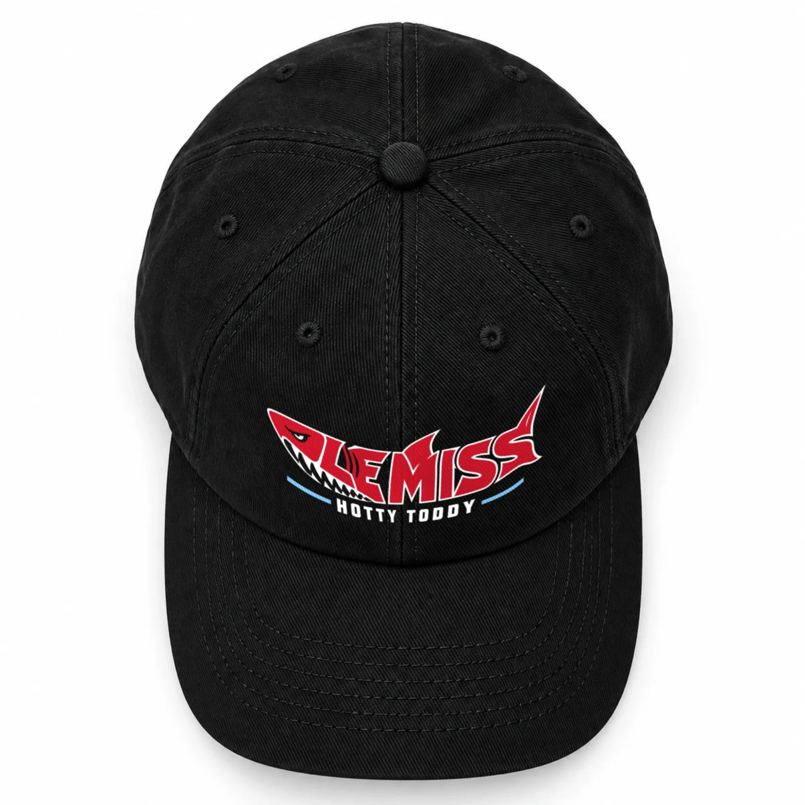 Ole Miss Hotty Toddy Landshark Washed Cotton Baseball Cap, Oxford Game Day Dad Hat