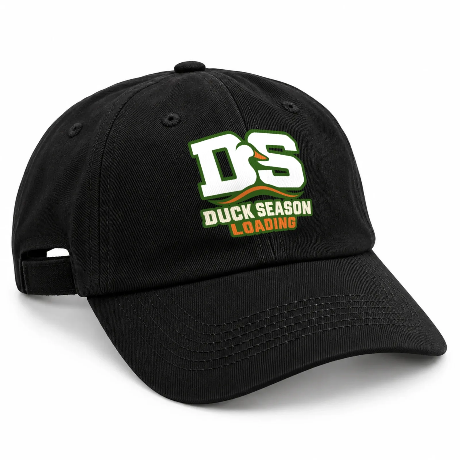 Duck Season Loading Baseball Cap - Black Adjustable Flat DTF Hunting Hat