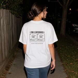 Find 3 Differences Funny Dog Graphic Tee