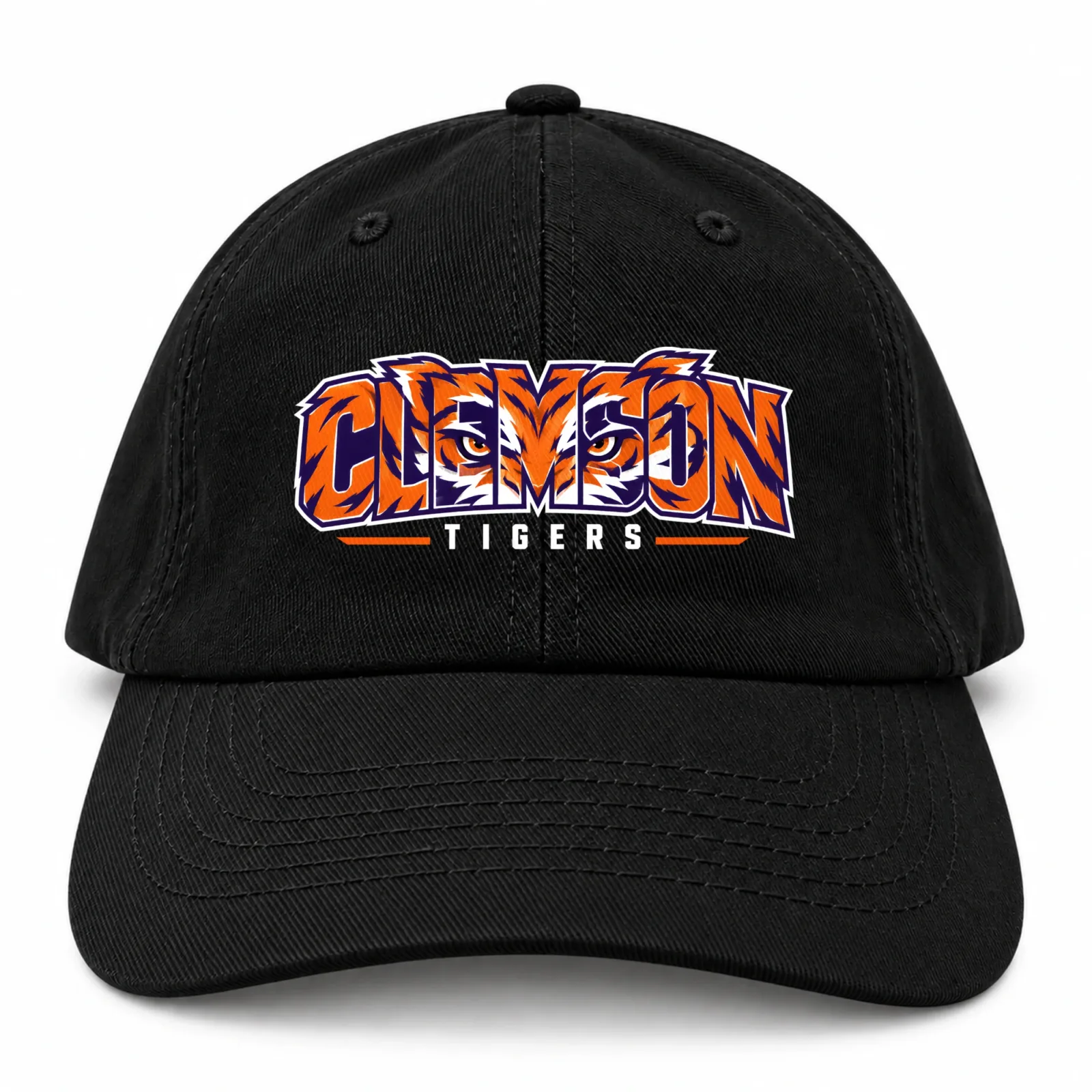 Clemson Tigers Tiger Eyes Washed Cotton Baseball Cap, Unisex Dad Hat