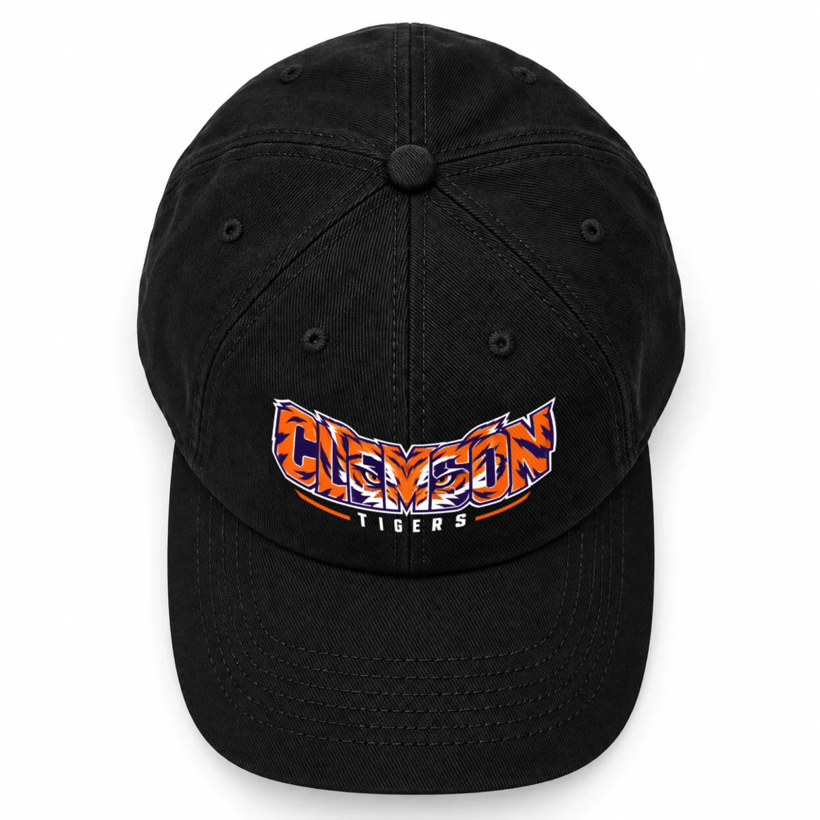 Clemson Tigers Tiger Eyes Washed Cotton Baseball Cap, Unisex Dad Hat