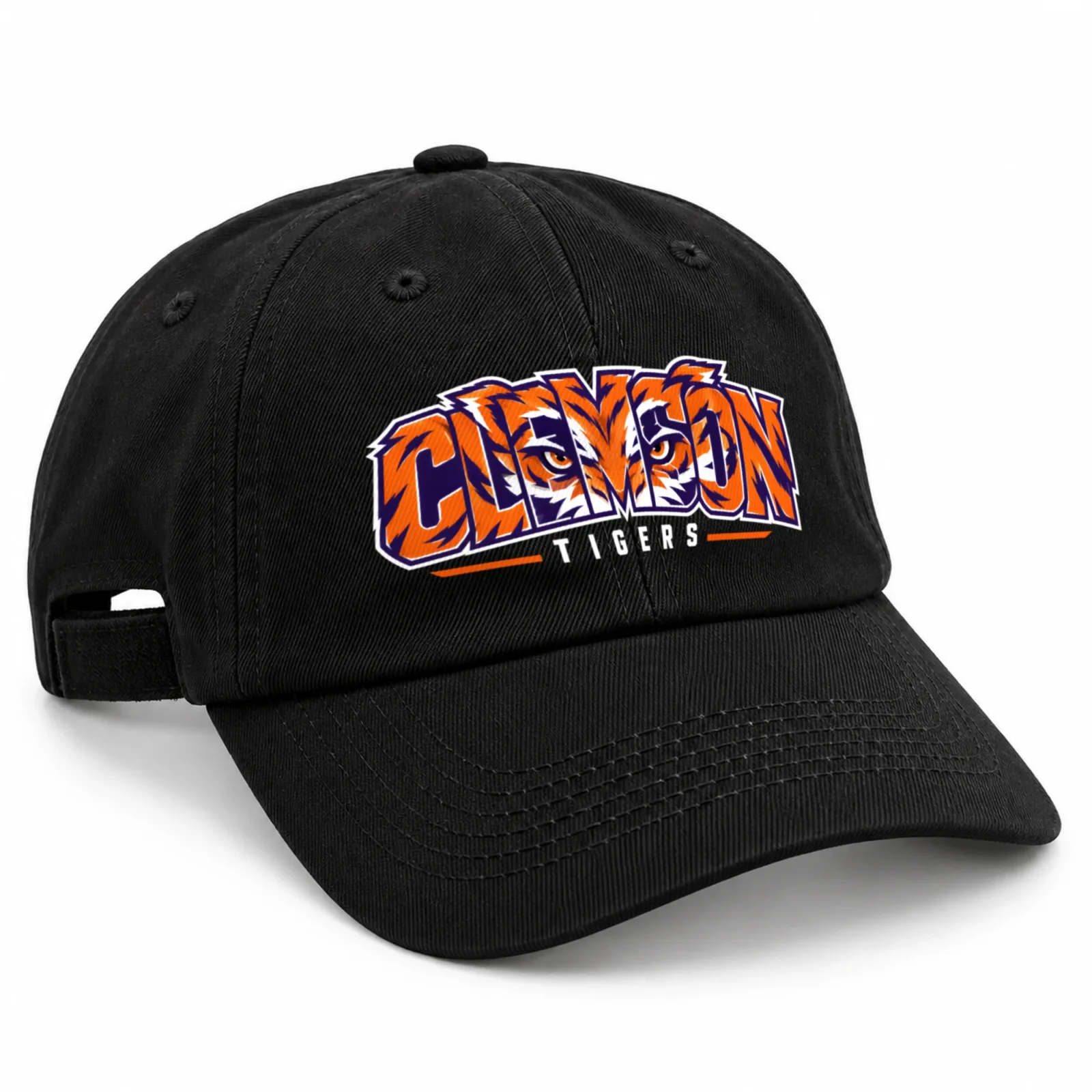 Clemson Tigers Tiger Eyes Washed Cotton Baseball Cap, Unisex Dad Hat