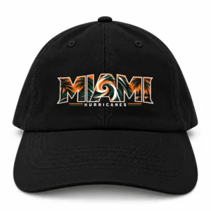 Miami Hurricanes Tropical Washed Cotton Baseball Cap, Unisex Dad Hat