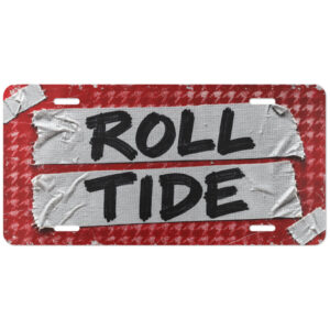 Alabama Crimson Tide Duct Tape Grunge License Plate (Flat Print - Not Embossed)