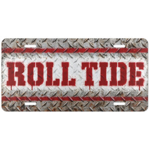 Alabama Crimson Tide Diamond Plate Steel License Plate (Flat Print - Not Embossed)