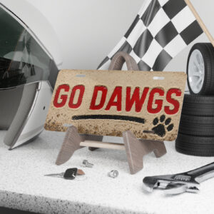 Go Dawgs Flat Print License Plate - Rustic Team Pride