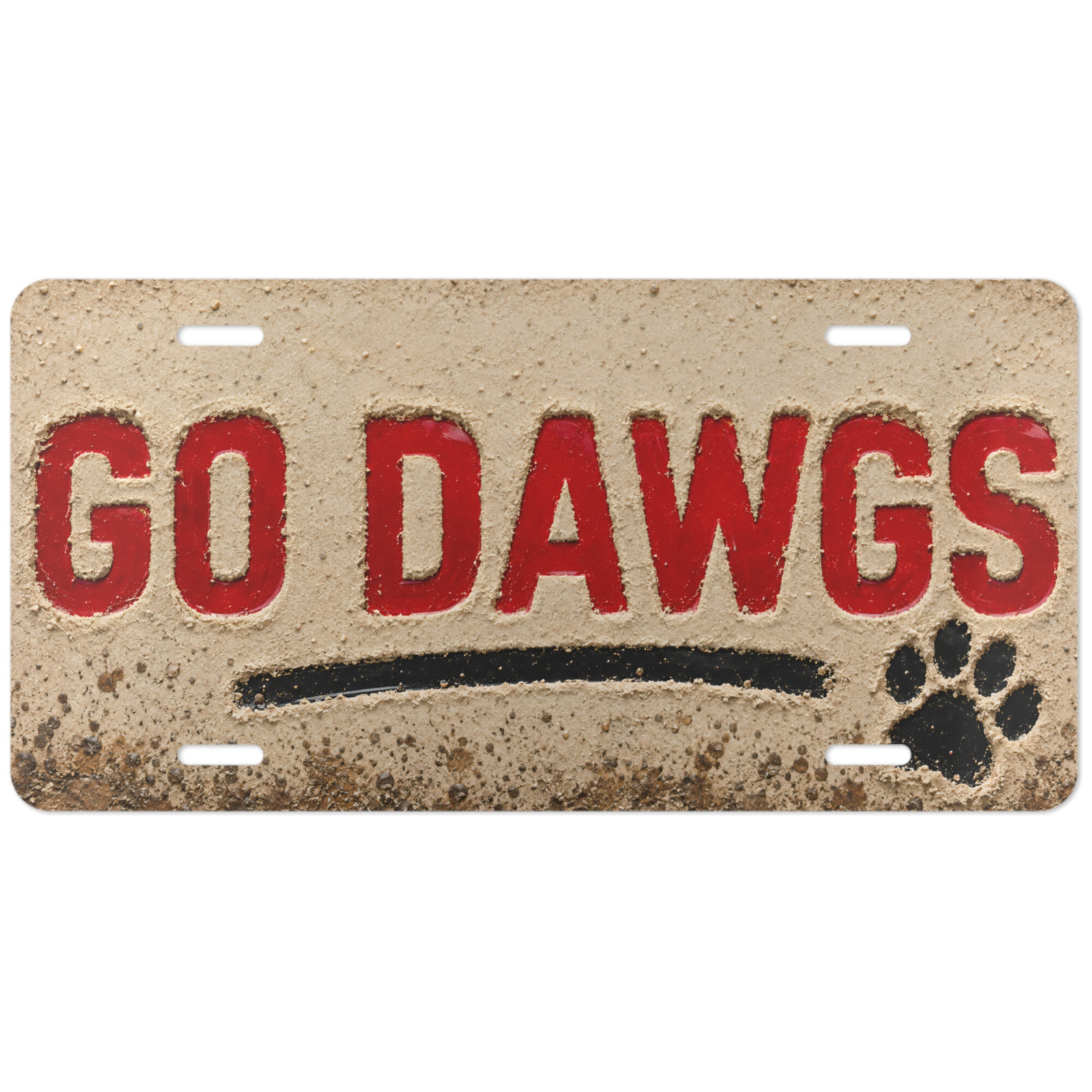 Go Dawgs Flat Print License Plate - Rustic Team Pride - Image 2