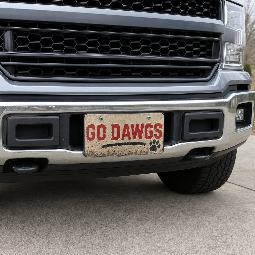 Go Dawgs Flat Print License Plate - Rustic Team Pride - Image 3